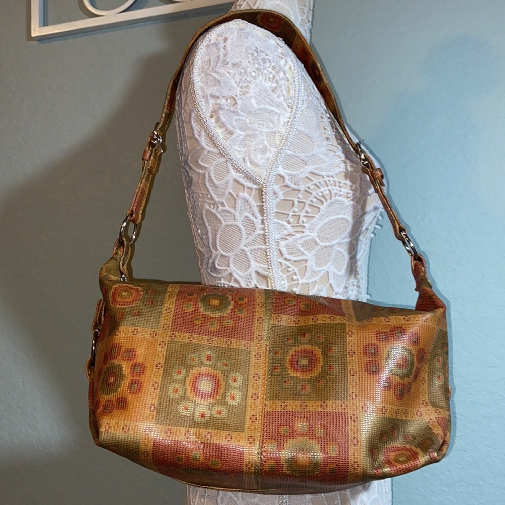 RARE like new Abaco Paris Multicolor hobo Leather Shoulder bag made in France